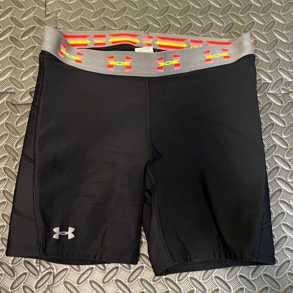 Under Armour Black Athletic Shorts | Gray Waistband